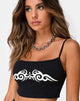 Immagine di Kini Crop Top nero con inserti tribali bianchi