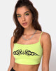 Immagine di Kini Crop Top in verde con inserti tribali neri