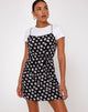 Immagine di Kinley Slip Dress in Daisy anni '90 in bianco e nero