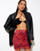 Immagine di Kinnie Mini Skirt in Rough Rose Borgogna