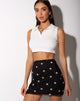 Immagine di Kinnie Mini Gonna in Nero Daisy Embro Bianco