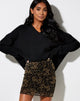 Immagine di Kinnie Mini gonna in maglia nera Tan Dragon Flock
