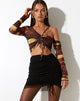 Immagine di MOTEL X IRIS Kirana Mini Skirt in Mesh Nero e Marrone