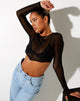 Immagine di Kisel Crop Top a rete nero