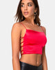 Immagine di Ozka Crop Top in satin rosso