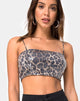 Immagine di Kylie Crop Top in paillettes chiare leopardate