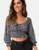 Immagine di Lancer Crop Top in Ditsy Rose Nero