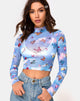Immagine di Lara Top in maglia blu Butterfly