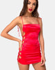 Immagine di Laticia Mini Abito in Raso Rosso