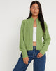 immagine di Lemila Knitted Zip Up Jacket in verde muschio