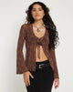 Immagine di Leony Cardi in Fiore Stelo Flock Marrone