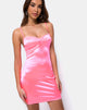 Immagine di Leta Bodycon Dress in raso rosa fluo