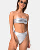 Immagine del top bikini Lien in argento metallizzato