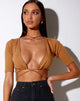 Immagine di Liena Crop Top in Rib Dark Tan