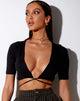 Immagine di Liena Crop Top a costine nero