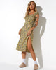 immagine di Lona Midi Dress in giallo ditsy primavera