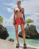 immagine di Jican Mini Skirt in arancione e rosa solarizzati