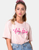 Immagine della t-shirt basic oversize in Love Makes Me Sick Blush