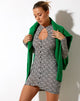 Immagine di Luder Mini Dress in Optic Square Bianco e Nero