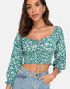 Immagine di Lancer Crop Top in verde campo floreale