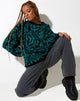 Immagine di Mably Jumper in verde frastagliato e nero