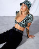 Immagine di Malz Crop Top in Wavey Zebra Mint