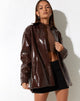 Immagine di MOTEL X IRIS Mamba Shirt in Croc PU Marrone Scuro