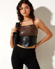 Immagine di Manipa Crop Top in PU Bitter Chocolate