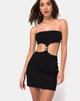 Immagine di Maraya Mini Dress in nero con fibbia d'argento