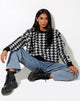 Immagine di Margo Jumper in maglia pied-de-poule nero e avorio