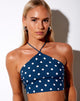 Immagine di Maudy Crop Top in Medium Polka Navy