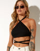 Immagine di Maura Crop Top in nero sartoriale