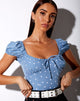 Immagine di Mazu Crop Top in Skater Polka Blu
