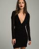 Immagine di Meli Plunge Dress in pizzo Flock Star Nero