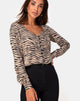 Immagine di Monty - Top a maniche lunghe in 90s Zebra Taupe