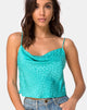 Immagine di Mordes Top in Satin Ditsy Rose Blu