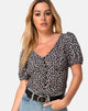 Immagine di Moria Top in Ditsy Rose Nero