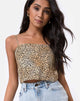 Immagine di Mosley Crop Top in mini tigre marrone