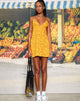 immagine di MOTEL X BARBARA Senor Mini Dress in Hibiscus Zebra Orange
