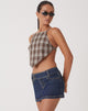 Immagine di Motel X Olivia Neill Wibi Top in Check Tan Brown