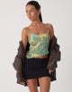 Immagine di MOTEL X OLIVIA NEILL Asteria Crop Top in Collage Floreale Verde Ombra