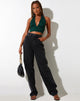 Immagine di Nanda Crop Top in satin ghepardo verde bosco
