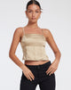 immagine di Nandina Top in Satin Olive Gold