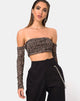 Immagine di Nareen Off Shoulder Top in Tiger Net Tan