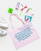 Immagine di Tote Bag in rosa tenue con testo X Top Girl in latte di mandorla