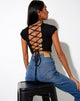 Immagine di Natka Crop Top a costine nero