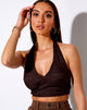 Immagine di Naya Crop Top in Satin Zebra Bitter Chocolate