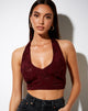 Immagine di Naya Crop Top in raso rosa bordeaux