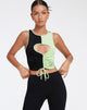 immagine di Nida Crop Top in crepe nero e lime