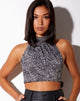 Immagine di Noela Backless Top in Abstract Croc Nero